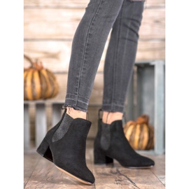 Ideal Shoes Chelsea boty s třpytkami černý 2