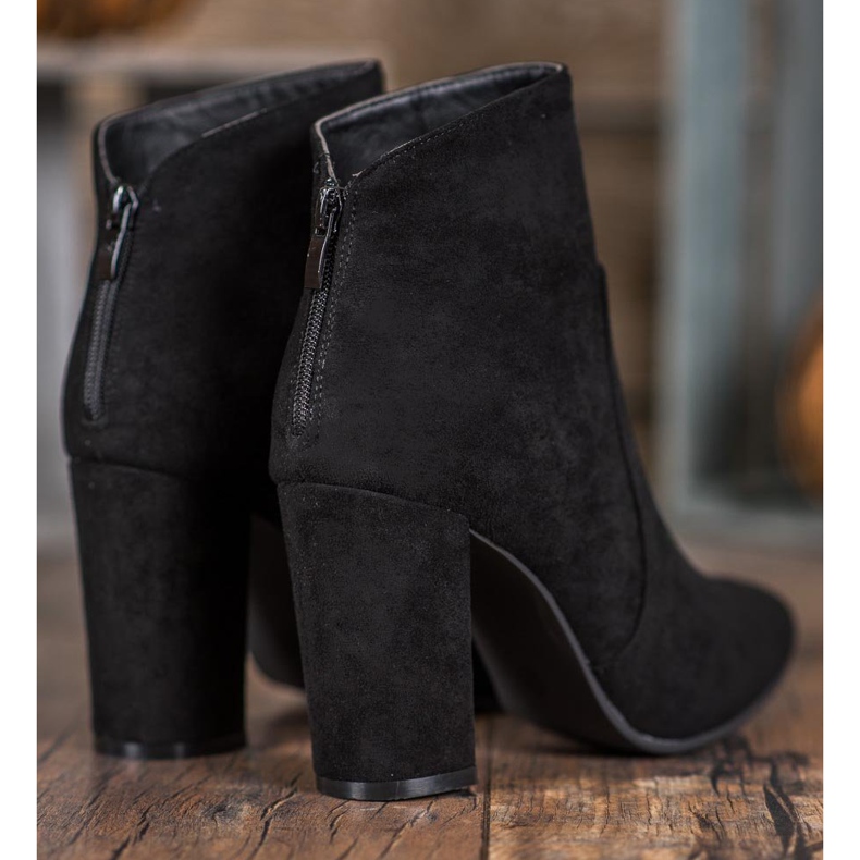 Ideal Shoes Klasické kozačky na sloupek černý 2