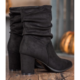 Super Mode Nazouvací kotníkové boty na vysokém podpatku černá 1