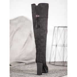 Evento Boty na semišové platformě černý 2