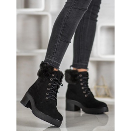 Goodin Černé boty s kožešinou černý 2