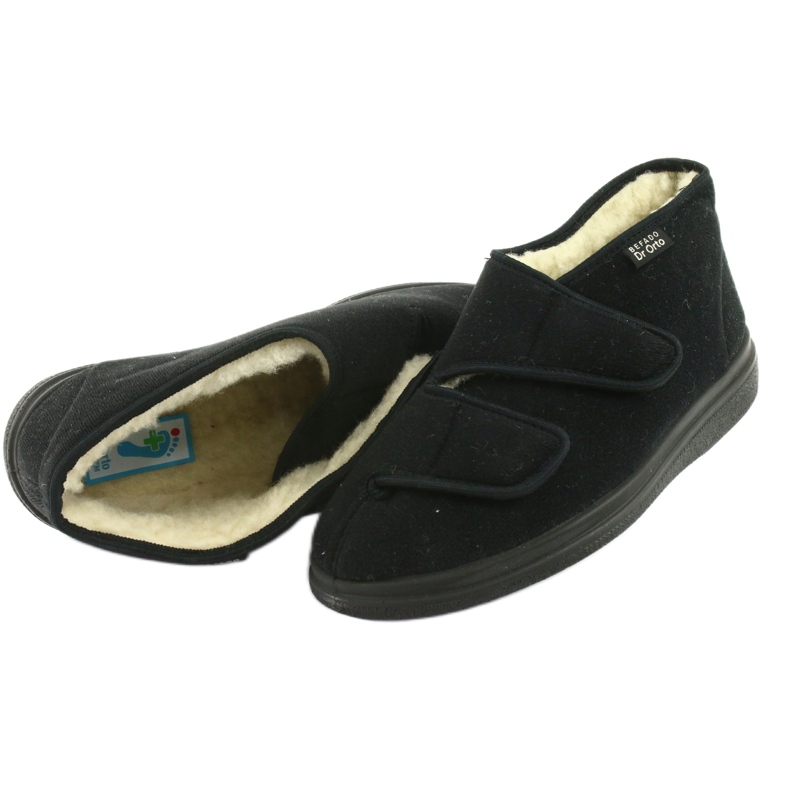 Dr.ORTO Befado teplé dámské pantofle pu 986D011 černé černá 4