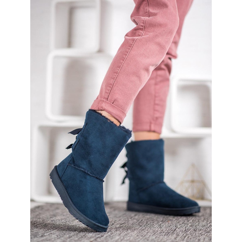 Haver Teplé sněhule s mašlemi modrý 2