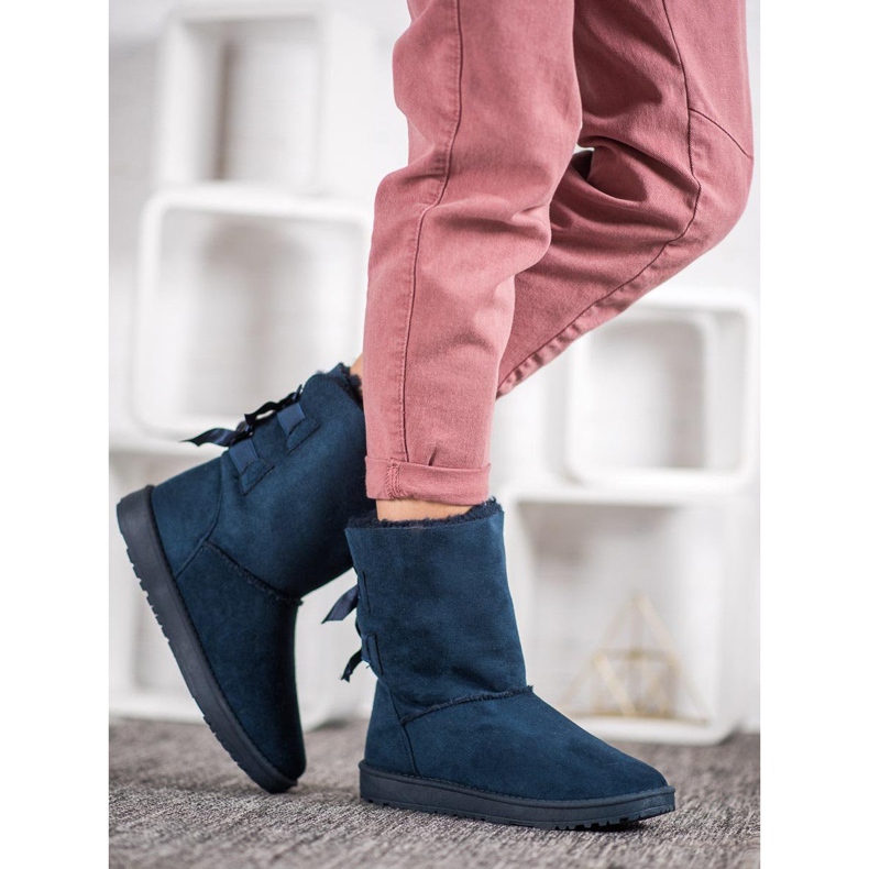 Haver Teplé sněhule s mašlemi modrý 1 Haver Teplé sněhule s mašlemi modrý 1