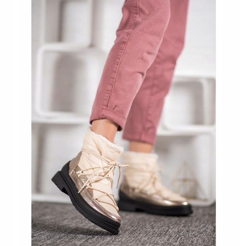 Textilní sněhové boty VICES zlatý 1