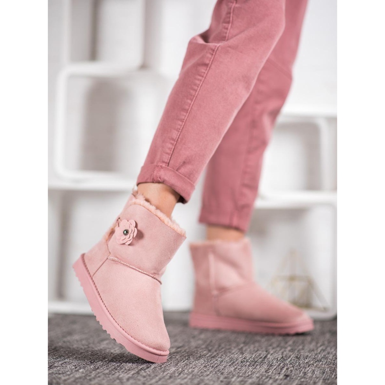 SHELOVET Mukluki S Květinou růžový 1