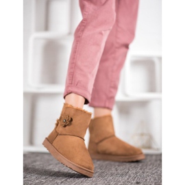 SHELOVET Mukluki S Květinou hnědý 1