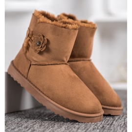 SHELOVET Mukluki S Květinou hnědý 2