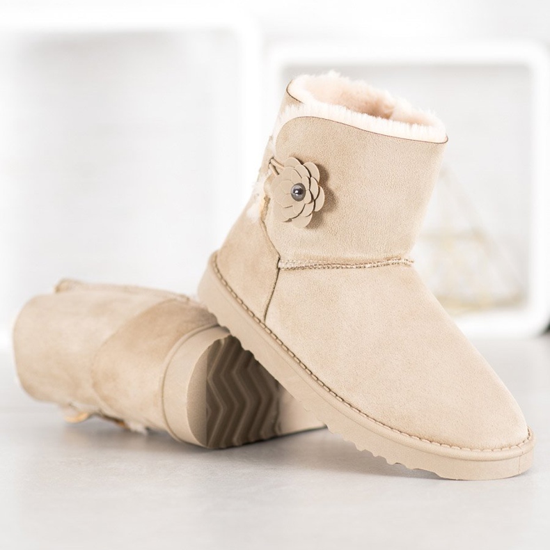 SHELOVET Mukluki S Květinou hnědý 1