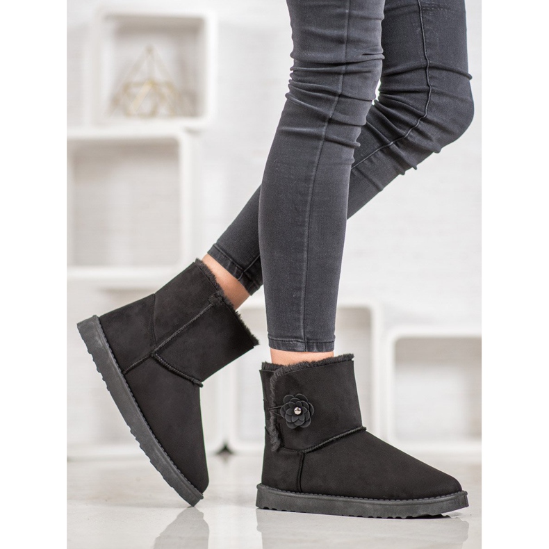 SHELOVET Mukluki S Květinou černá 1