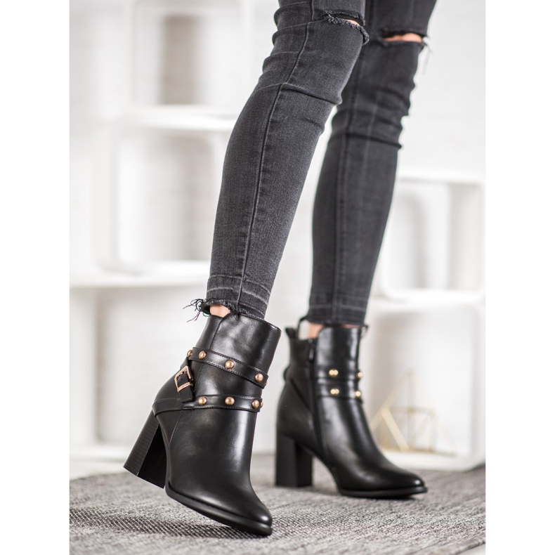 SDS Boty na sloupku s kamínky černá 2