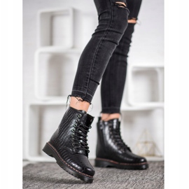 SHELOVET Černí dělníci s eko kůží černá 1