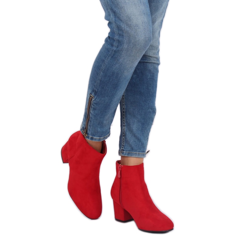 Červené boty na nízkém podpatku YQ216P Red červený 2