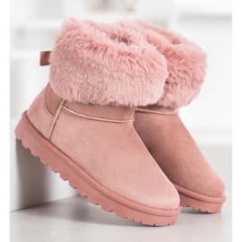 SHELOVET Mukluki s kožešinou růžový 2