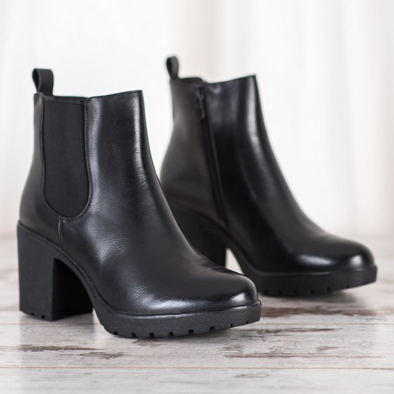 Bella Paris Teplé boty na vysokých podpatcích černá 2