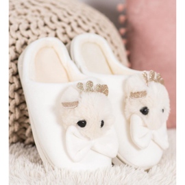 SHELOVET Pantofle S Mašlí bílý 1 SHELOVET Pantofle S Mašlí bílý 1