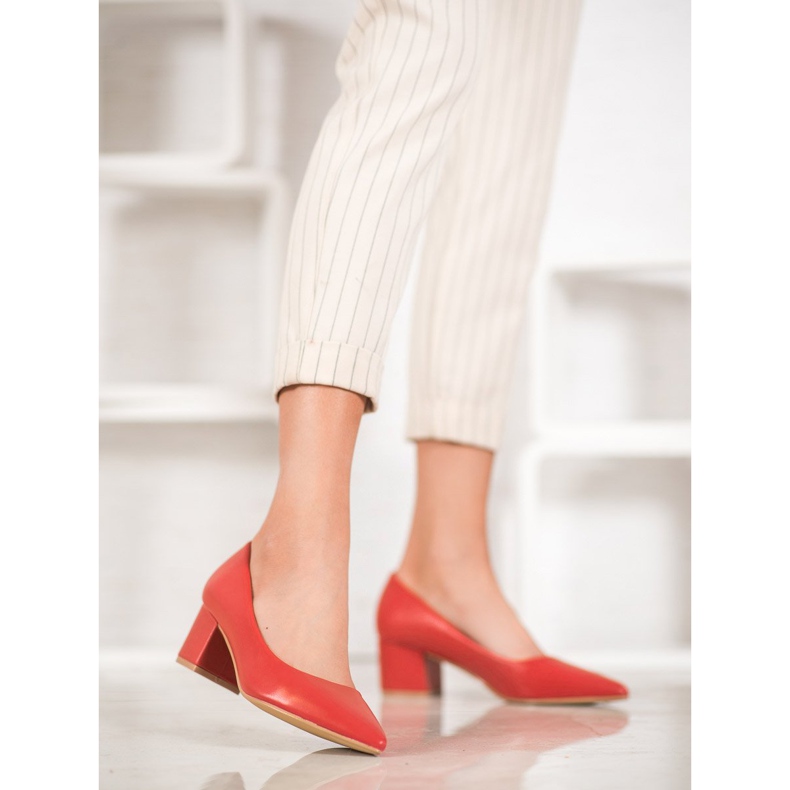 Ideal Shoes Stylová červená čerpadla červený 1