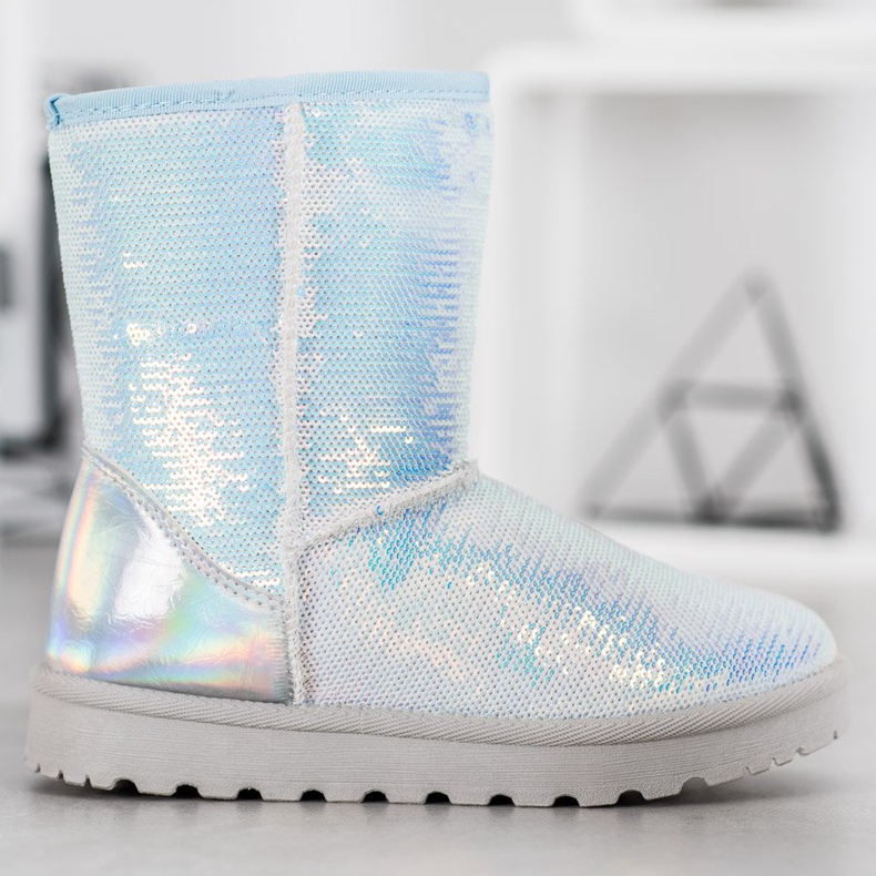 SHELOVET Mukluki s flitry bílý 1