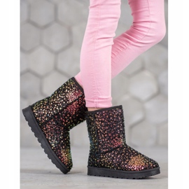 SHELOVET Teplé Mukluki s flitry černý 2