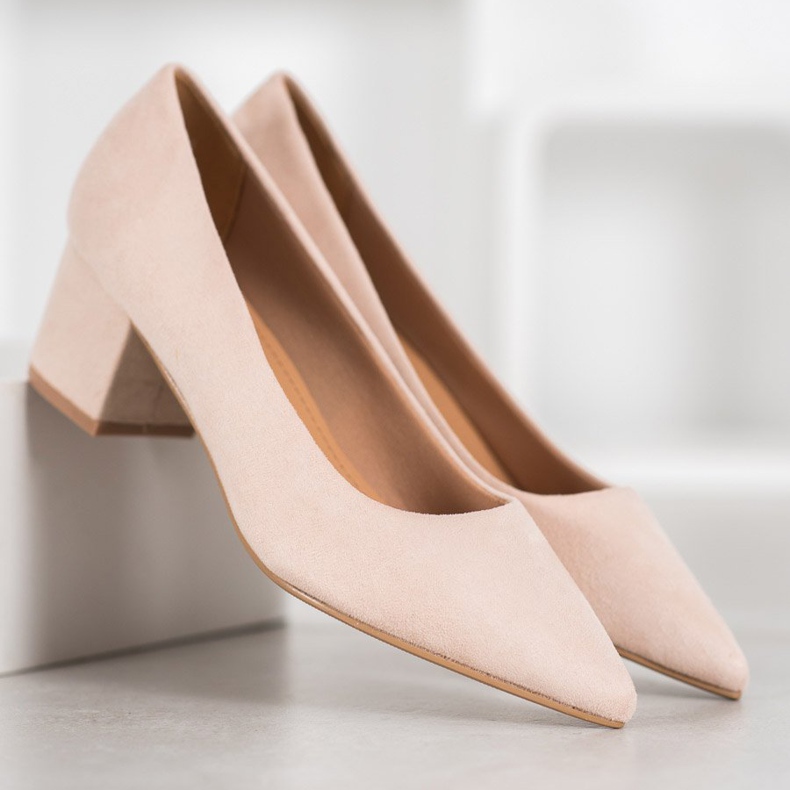 Ideal Shoes Semišové lodičky na vysokých podpatcích hnědý 1