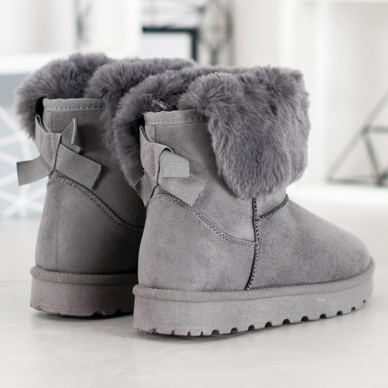 SHELOVET Mukluki s kožešinou šedá 1