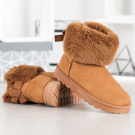 SHELOVET Mukluki s kožešinou hnědý 1
