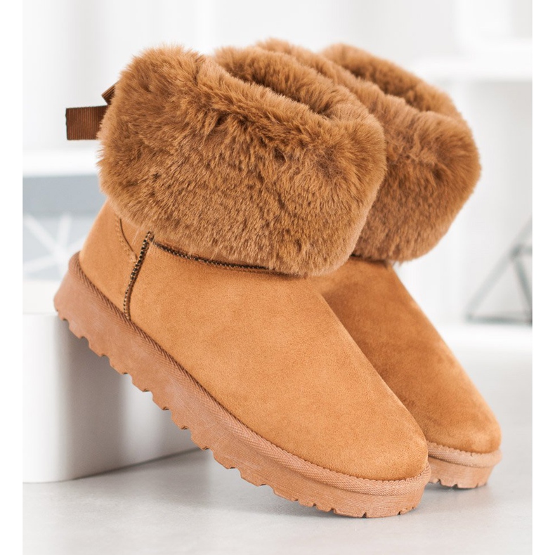 SHELOVET Mukluki s kožešinou hnědý 2