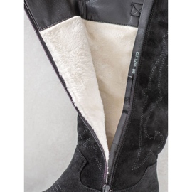 Abloom Semišové kovbojské boty černý 1