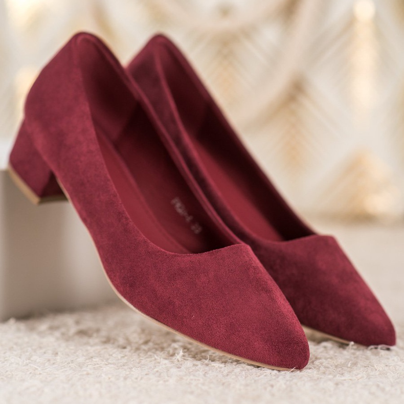SHELOVET Lodičky na plochém podpatku červený 2