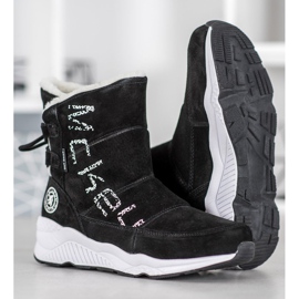 McKey Kožené sněhové boty černý 2