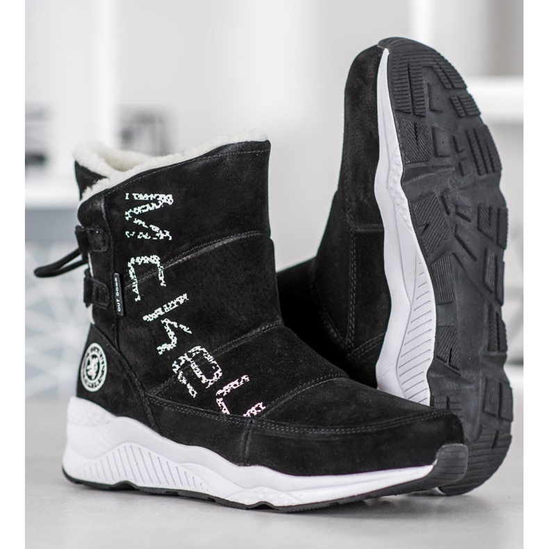 McKey Kožené sněhové boty černý 2