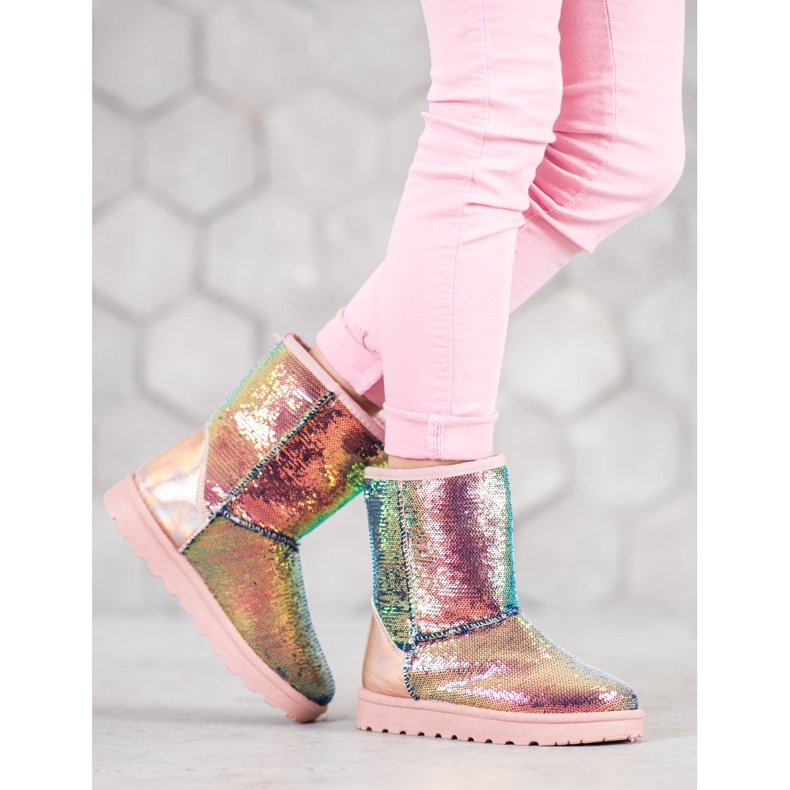 SHELOVET Mukluki s flitry vícebarevný 1