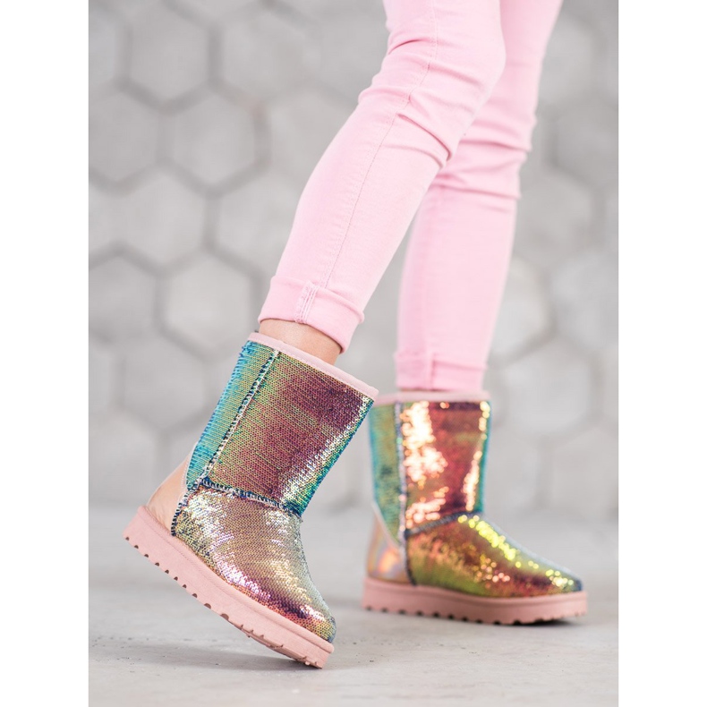 SHELOVET Mukluki s flitry vícebarevný 2