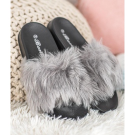 SHELOVET Stylové pantofle šedá 2