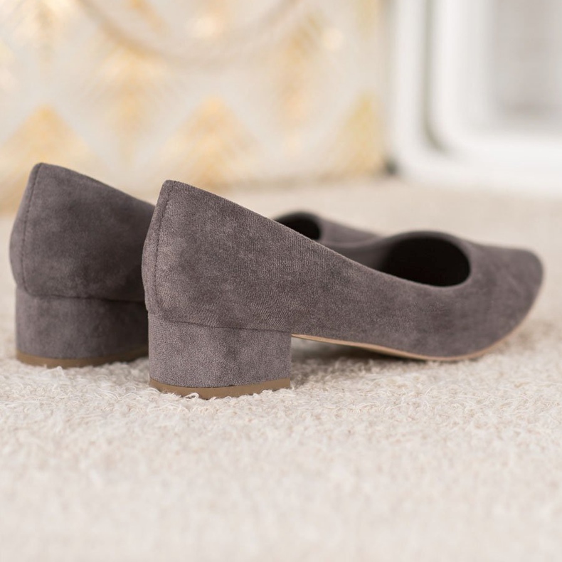 SHELOVET Lodičky na plochém podpatku šedá 1