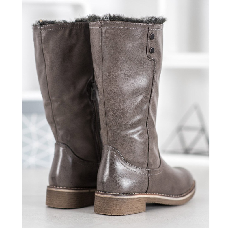 SDS Boty s srolovanou stopkou šedá 1