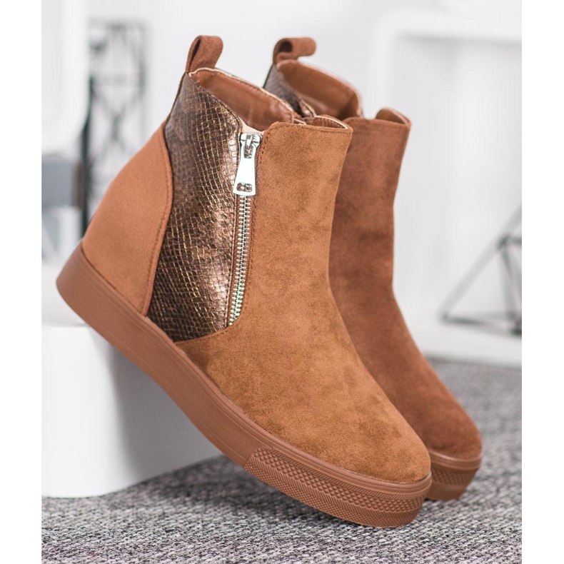 Bestelle Boty S Hadím Vzorem hnědý 2