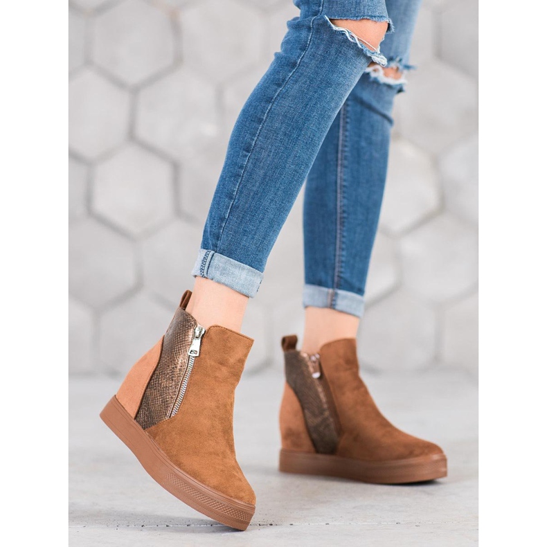 Bestelle Boty S Hadím Vzorem hnědý 1