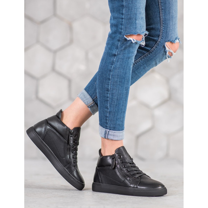 Sergio Leone Černé tenisky na platformě černá 1