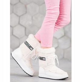 Small Swan Módní šněrovací sněhové boty bílý 1