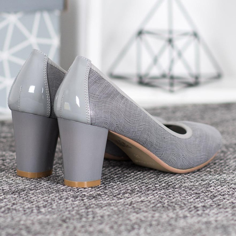 Sergio Leone Pohodlné šedé lodičky šedá 1