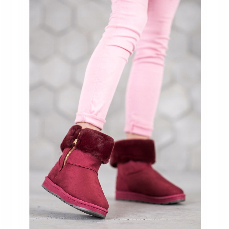 Bona Mukluki s srolovanou stopkou červené vícebarevný 2