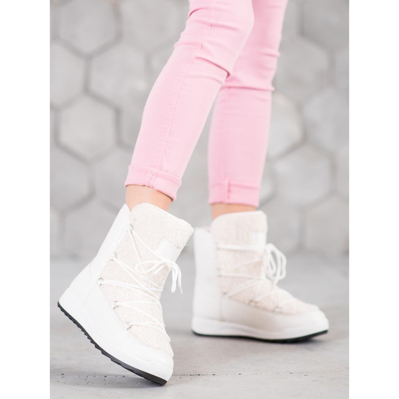 Small Swan Zimní boty s ovčí kůží bílý 2