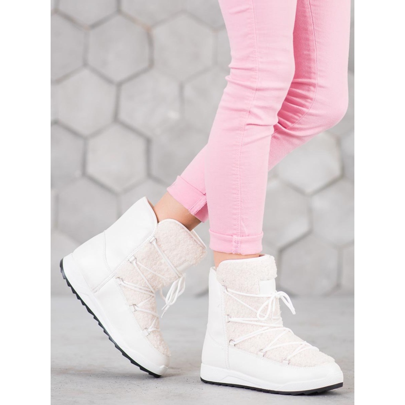 Small Swan Zimní boty s ovčí kůží bílý 1