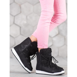 Small Swan Zimní boty s ovčí kůží černá 1