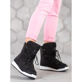 Small Swan Zimní boty s ovčí kůží černá 2