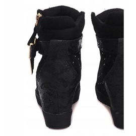 Klínové tenisky 6227-Y černé černá 2