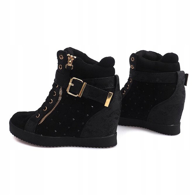 Klínové tenisky 6227-Y černé černá 1