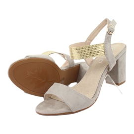 Sandály na sloupek Filippo DS817 šedá / zlatá žlutá 5