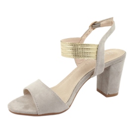 Sandály na sloupek Filippo DS817 šedá / zlatá žlutá 2